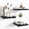 Fun Memories Floating Shelves for Wall - 12 Inch Square Shelves with Invisible Brackets, Black Small Wall Shelf for Living Ro