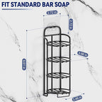4-Tier Shower Soap Shampoo Bar Holder, Self Adhesive & Freestanding Draining Soap Dish Caddy for Bathroom Wall Accesories Dec