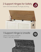 VASAGLE Storage Chest, Storage Bench with 2 Safety Hinges, Farmhouse Style, 15.7 x 39.4 x 18.1 Inches, for Entryway, Bedroom,