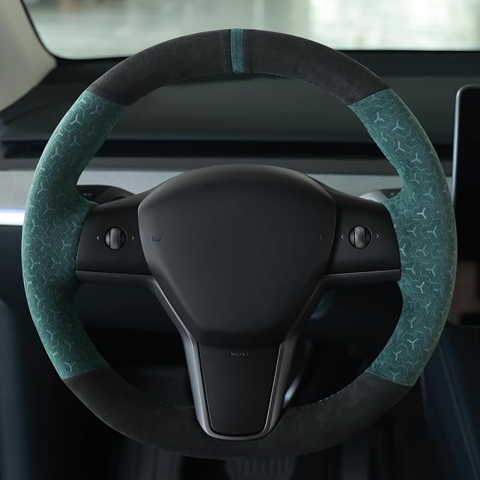 MEWANT Hand Stitched Steering Wheel Cover for Tesla Model 3 2017-2023 / Model Y 2020-2023 for Tesla Model 3/Y Accessories