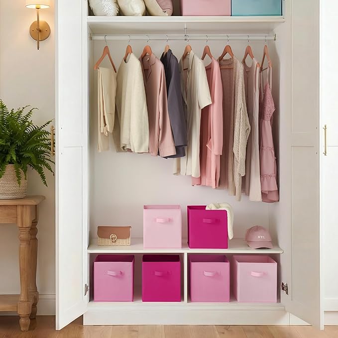 Cupic Cupid 11 Inch Storage Cube, Fabric Cube Storage Bin with Handles, Storage Cube Organizer for Clothes and Toys, Collapsi