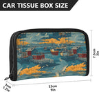 Car Tissue Holder Car Visor Organizer Tissue Box Holder for Car Sun Visor Organizer with Car Vehicle Accessories Essentials Interior for Women Men Blue Boat Seagull Cloud Harbor