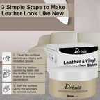 Beige Leather Recoloring Balm, Leather Color Restorer Conditioner, Leather Repair Kits for Vinyl Furniture, Sofa, Car Seats, 