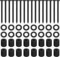 Eagles Pegboard Mounting Kit, (16 Spacers, 16 Screws and 16 Steels Washers,Black) Board Nail Installation Kit Pegboard Spacer