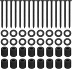 Eagles Pegboard Mounting Kit, (16 Spacers, 16 Screws and 16 Steels Washers,Black) Board Nail Installation Kit Pegboard Spacer