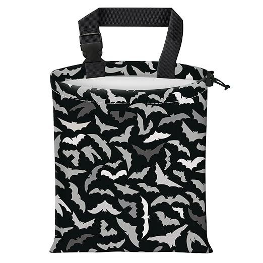 Car Trash Bag Large Hanging Can for Back of Seat, Cute Waterproof Car Garbage Bag for Vehicle, Travelling, Outdoor Cute Grey Black Bats
