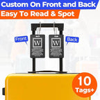 10 PCS Personalized Luggage Tags, Custom Engraved Aluminum Luggage Tags for Family, Metal Luggage Tags for Suitcases, Backpac