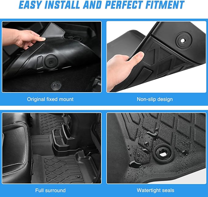 Nilight TPE Floor Mats for Nissan Rogue (Not fit Sport or Select Models) 2014 2015 2016 2017 2018 2019 2020, All Weather Custom Fit Heavy Duty Floor Liners