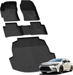 LASFIT Floor Mats & Cargo Mat for Toyota Corolla 2020-2026(for Sedan), TPE All Weather Protection Rubber Car Liners Custom Fit for Corolla Accessories 1st & 2nd Row & Trunk Mats, Black