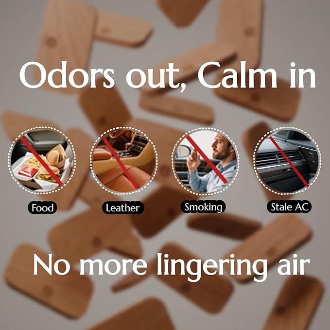 Car Air Freshener - Wood Air Freshener for Visor Clip - Long Lasting Car Odor Eliminator - Vehicle Scent Diffuser - Variety S