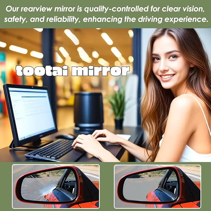 Driver Side Replacement Mirror Glass - compatible with Ford vehicles - Fusion 2013-2019 - heated with Blind Spot Detect, without Auto Dimming, LH
