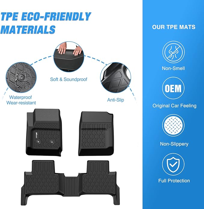 Nilight TPE Floor Mats for Chevy Colorado GMC Canyon Crew Cab 2015 2016 2017 2018 2019 2020 2021 2022,All Weather Custom Fit Heavy Duty Floor Liners