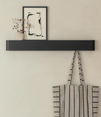 Kazai.® Coat Rack Wall Mount with Shelf 'Tone' | Modern Design Coat Hanger with Hidden Hooks and Storage | Hat Rack with Shel