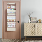 Univivi Over Door Hanging Organizers and Storage Nursery Closet Cabinet Baby Storage with 4 Large Compartments 2 Small PVC Po