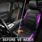 CAR PASS Memory Foam Car Seat Covers,Air Cool Mesh Thick Seat Covers Front Seats,Purple Metal Film Leather Seat Cover for Car
