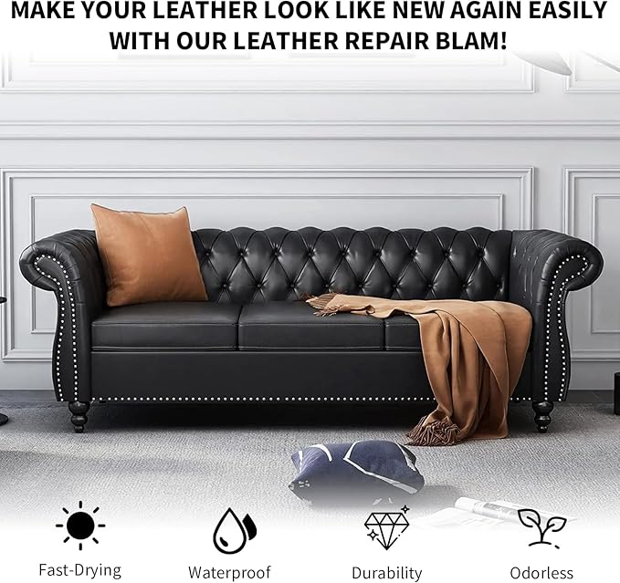 Black Leather Recoloring Balm with 100ml Mink Oil,Leather Couch Scratch Remover,Leather Repair kit for Vinyl Furniture and Ca