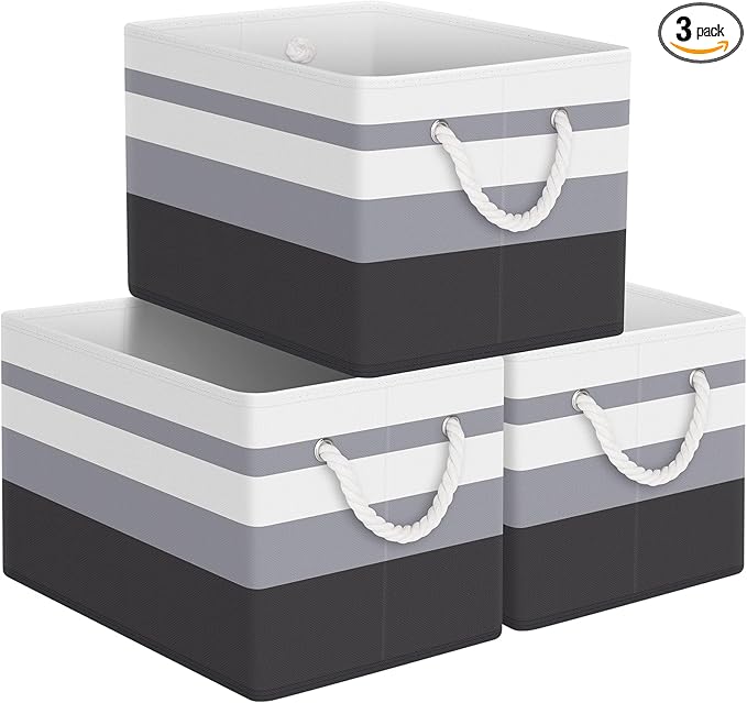 StorageTastic Storage Bin,Collapsible Storage Basket For Organizing,Large Storage Boxes With Rope Handles,Storage Containers,