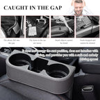 DXNQ Car Cup Holder Gap Filler Organizer, Multifunctional Auto Front Console Gap Filler with Cup Holder, Leather Extra Cup Ho