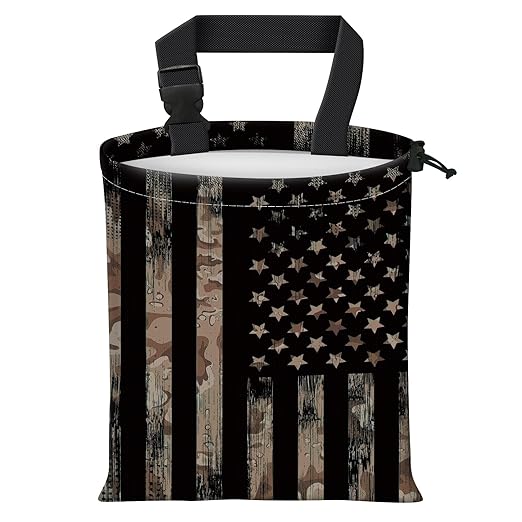 Car Trash Bag Large Hanging Can for Back of Seat, Cute Waterproof Car Garbage Bag for Vehicle, Travelling, Outdoor Cool American Flag