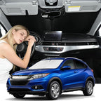 Windshield Sunshade for Honda HR-V 2016-2022 Sun Shade Car Windshield Accessories Upgrade 4 Layers Blocks UV Rays Custom Fit HRV Car Window Shades Front Windshield Keep Cool Foldable