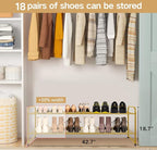 KEETDY 2-Tier Long Shoe Rack for Closet Metal Shoe Organizer for Entryway, Wide Stackable Shoe Storage Shelf with Sturdy Wire