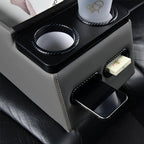 Coverado Car Center Console, Universal Bench Seat Center Consoles, Center Console for Van, Back Seat Storage Box, Rear Seat Car Console Organizer with Cup Holder, Central Armrest Box (Regular, Gray)