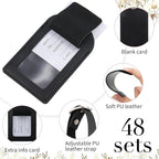 Amylove 48 Sets Leather Luggage Tags Bulk Wedding Favors Luggage Tags for Guests Bridal Gifts Wedding Bridal Shower Gift PU L