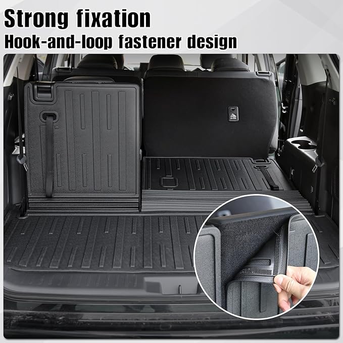 Floor Mat Cargo Mat for 2020-2024 2025 2026 Toyota Highlander 7 Seat Car Mat Accessories(Both Hybrid and Gas), All Weather TPE Cargo Liner Trunk Mat with Backrest Mat(Highlander-Full Set)