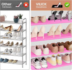 VILICK Shoe Rack for Closet Shoe Organizer Space Saver Storage for 20-25 Pair Shoe Shelf with Hook and Side Pocket Free Stand