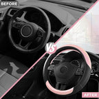 Road Comforts Steering Wheel Cover – Breathable Leather Steering Wheel Cover, Anti-Slip Grip, Universal Fit 14.5” to 15”, Hea