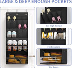 FENTEC 2 Pack Over the Door Shoe Organizer, Hanging Shoe Organizers with Large Pockets Shoe Holder Hanging Shoe Rack for Clos