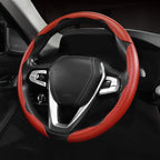Carbon Fiber Steering Wheel Cover Anti-Slip Wrap Snap on Car