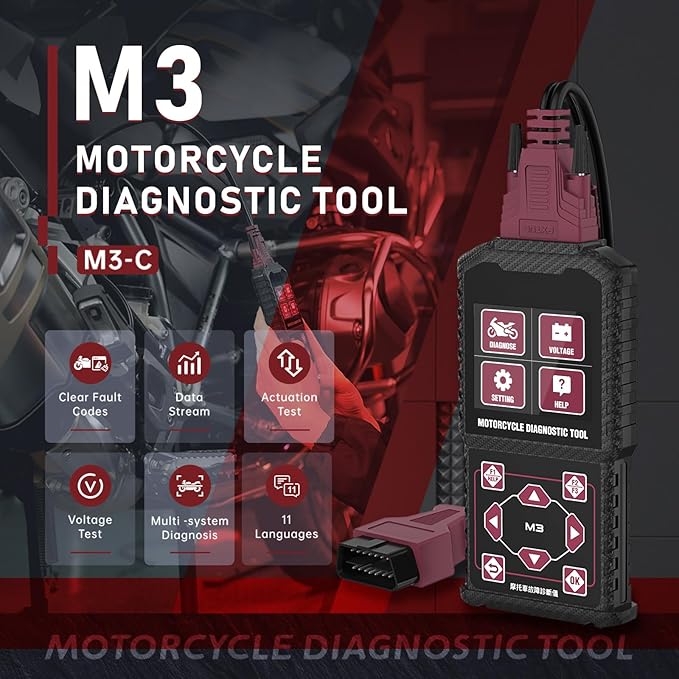 Motorcycle System Diagnostic Test Measurement Tools M3-C Motorcycle Fault Code Readers Scan Tools Moto Diagnostic Test