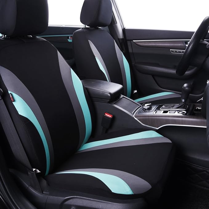 CAR PASS Line Rider Sporty Cloth 11PCS Universal Fit Car Seat Cover -100% Breathable with 5mm Composite Sponge Inside,Airbag 