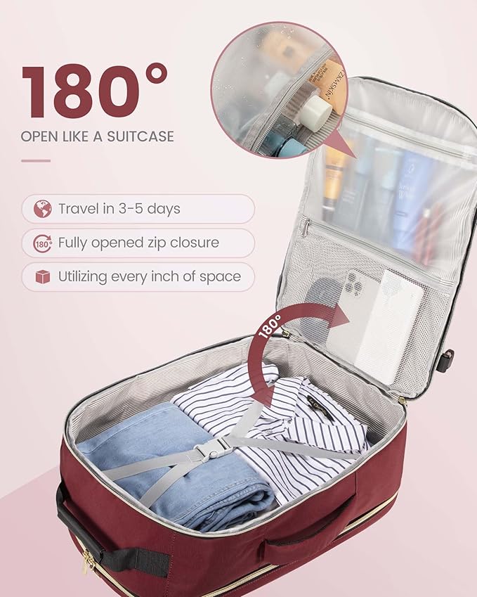 LOVEVOOK Travel Backpack for Women & Men 40L,Airline Approved Carry On Backpack Travel Essentials,TSA Carry on Luggage,Waterp