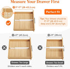 Lifewit 4 Pack 2.36" High Drawer Dividers 28-43.5cm/11-17" Adjustable Drawer Organizer for Clothes/Utensils, Expandable Drawe