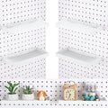 Blulu 4 Pcs Pegboard Shelves, 10 x 4 Inch Metal Heavy Duty Wall Mounted Pegboard Shelf Tray Accessories with Lip for Craft Ro