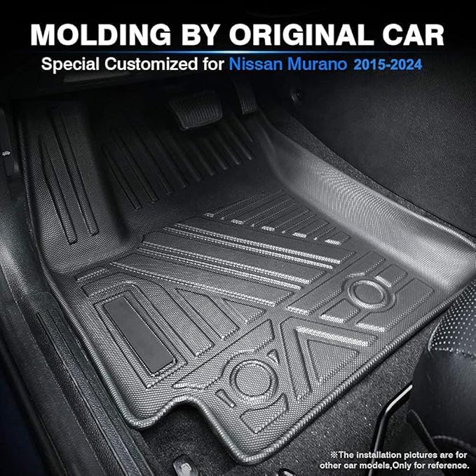 KUST Floor Mats for Nissan Murano 2015-2024, All Weather TPE Car Mat, Heavy Duty 2 Row Front and Rear Accessories