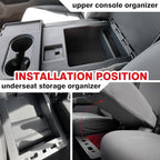 Muslogy Jump Seat Center Console Organizer Compatible with Ford F150 2021-2025 2026 Accessories Underseat Storage Insert Box Console Armrest Divider(Jump Seat ONLY) - 2PCS, Upper & Lower