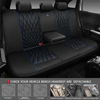 CAR PASS Piping Luxury Leather Seat Covers Full Set,5 Seats Anti-Slip Waterproof Seat Covers Compatible with Front Armrests,U