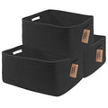 COMFY-HOMI 3 pcs Large Storage Baskets for Shelves, Laundry Basket, Woven Rope Basket, Closet Organizer Bins for Clothes Blan