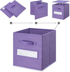 artsdi 13x13x13 storage cube bins(Set of 8) Fabric storage cubes with 8 Labels Window Cards & a Pen, storage cubes 13x13, Col