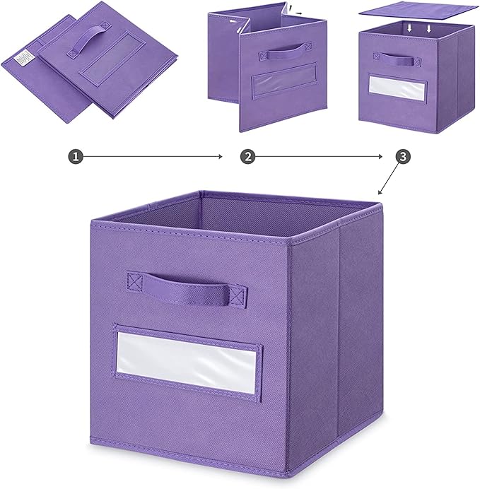 artsdi 13x13x13 storage cube bins(Set of 8) Fabric storage cubes with 8 Labels Window Cards & a Pen, storage cubes 13x13, Col