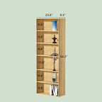 6 Tier Book Shelf，Wooden 6 Cube Storage Organizer,6 Tier Low Bookcase Storage Display Organizer, 64 Inch Versatile Cubes Shel