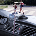 Magnetic Phone Holder for Car, [ Powerful Magnets & Military-Grade Suction] Car Phone Holder Mount Dashboard Windshield Cell Phone Holder Phone Stand for Car iPhone Android Automobile Cradle (Gray)