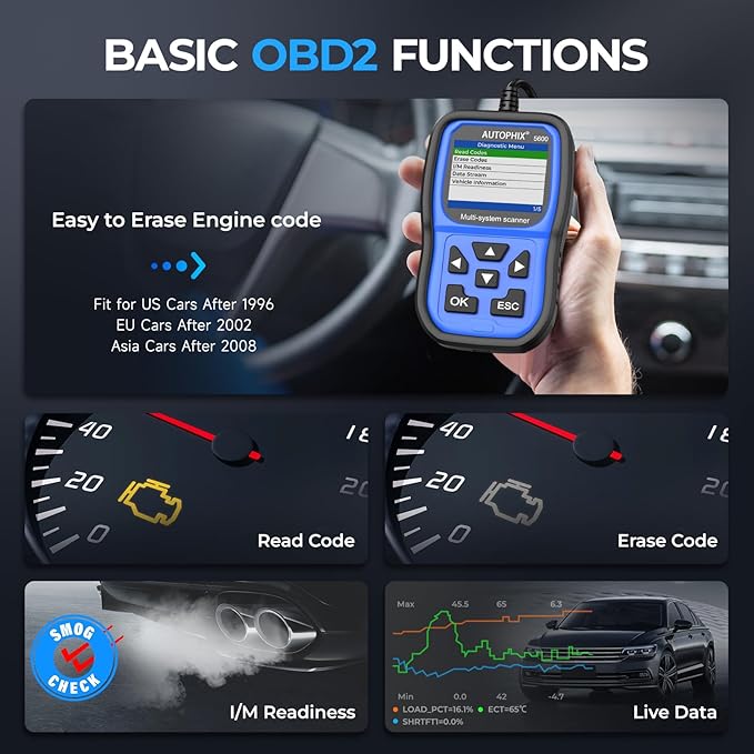 AUTOPHIX 5600P+ OBD2 Scanner fit for Volkswagen Audi VW Skoda Seat VAG Scan Tool Check Engine Light EPB ABS SRS Code Reader