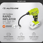 Auto Joe 24V-AJC-MAX 24V IONMAX Cordless Rapid Air Inflator, Portable Air Compressor, Includes 1.3Ah Battery, Charger, Air Chuck, Tapered Adapter, Presta Valve Adapter, and Ball Needle