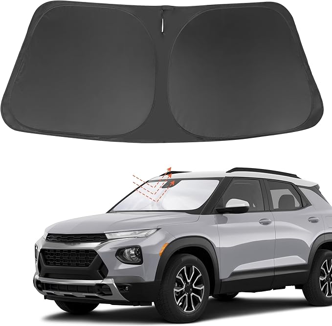 Front Windshield Sun Shade Foldable Car Front Window Sun Shade Windshield Shade Custom Fit for 2021-2025 2026 Che-vrolet Trailblazer Block UV Rays Heat Keep Cooler