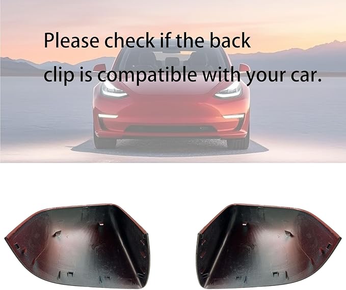 Compatible with Tesla Model Y Side Mirror Cover Replacement 2021 2022 2023 2024, Left & Right Side Rearview Mirror Cover Cap for Model Y Accessories(red)
