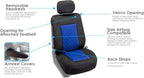 FH Group Car Seat Cover - Universal Fit Blue-Black Neosupreme, 2 Pack Seat Covers for Cars Trucks SUV, Waterproof, Protects A